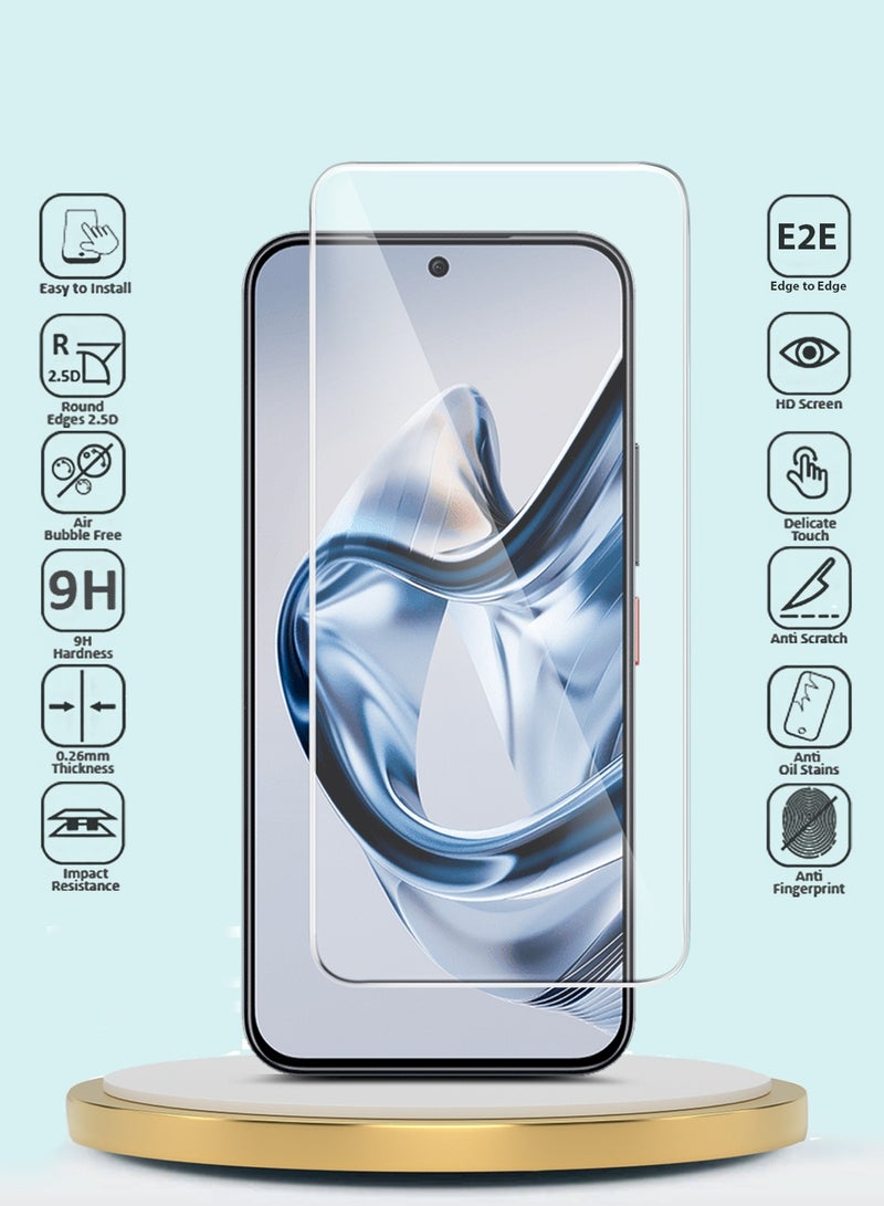 جيماكس واقي شاشة زجاجي مقوّى 9H 2.5D بسلسلة نوبيا إير 5G 2025 GMAX من ZTE بحواف منحنية - شفاف - Image 2